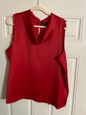 Worthington Red Satin Cowl Neck Sleeveless Camisole